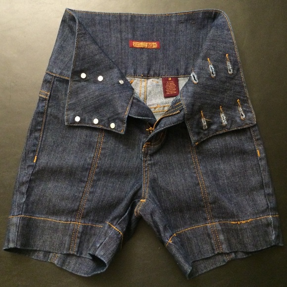 ZANA DI JEANS Hi-Waist Dark Denim Sailor Shorts 🏆 - Picture 3 of 4